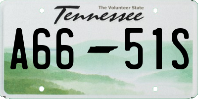 TN license plate A6651S