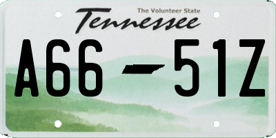 TN license plate A6651Z