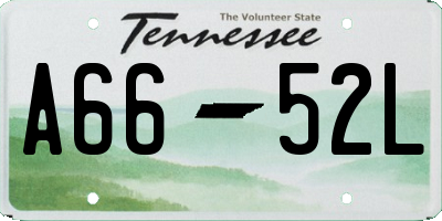 TN license plate A6652L