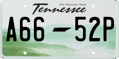 TN license plate A6652P