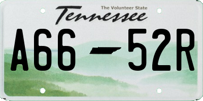 TN license plate A6652R