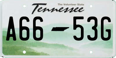 TN license plate A6653G