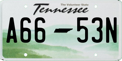 TN license plate A6653N