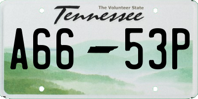 TN license plate A6653P