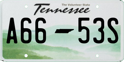 TN license plate A6653S