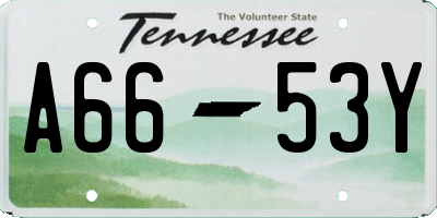 TN license plate A6653Y