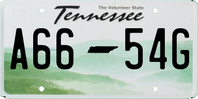 TN license plate A6654G