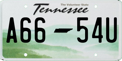 TN license plate A6654U