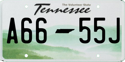 TN license plate A6655J