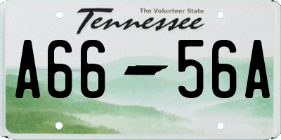 TN license plate A6656A