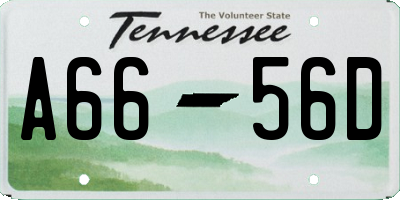 TN license plate A6656D