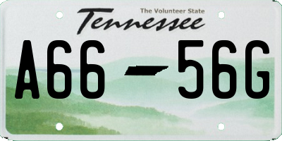 TN license plate A6656G