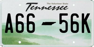 TN license plate A6656K