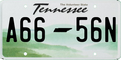 TN license plate A6656N