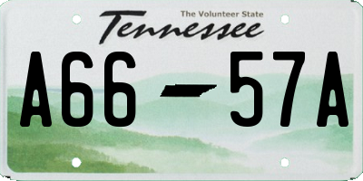 TN license plate A6657A