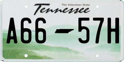 TN license plate A6657H