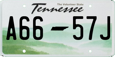 TN license plate A6657J