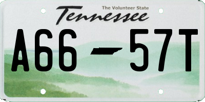TN license plate A6657T