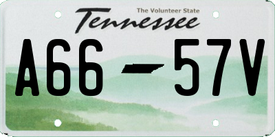 TN license plate A6657V