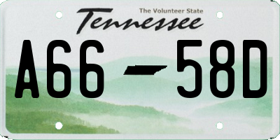 TN license plate A6658D