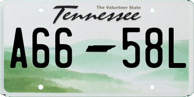 TN license plate A6658L