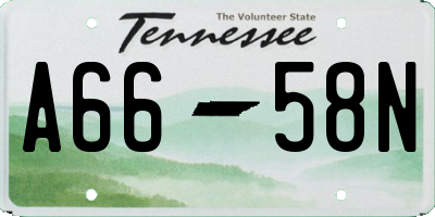 TN license plate A6658N