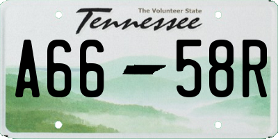 TN license plate A6658R