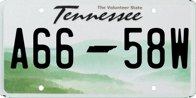 TN license plate A6658W