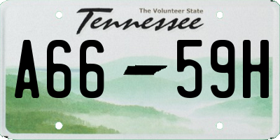 TN license plate A6659H