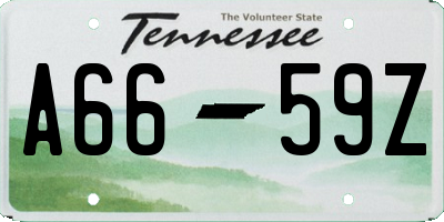TN license plate A6659Z