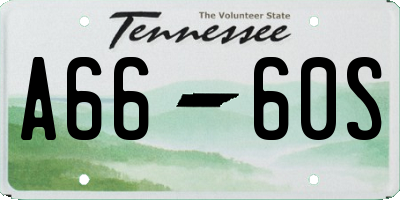 TN license plate A6660S