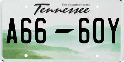 TN license plate A6660Y