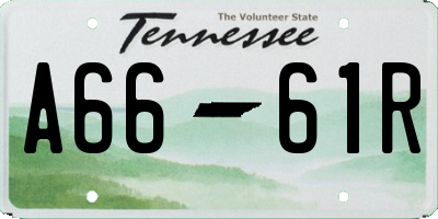 TN license plate A6661R