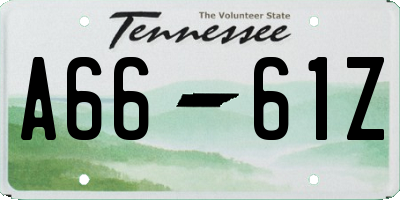 TN license plate A6661Z