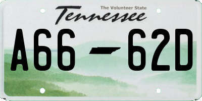 TN license plate A6662D