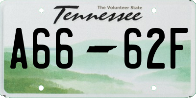 TN license plate A6662F