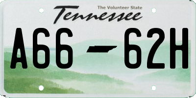 TN license plate A6662H