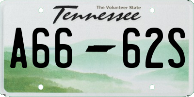 TN license plate A6662S