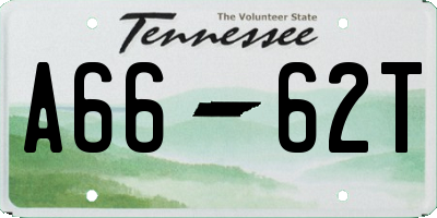 TN license plate A6662T
