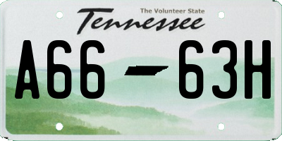 TN license plate A6663H