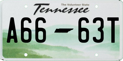 TN license plate A6663T