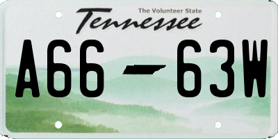 TN license plate A6663W