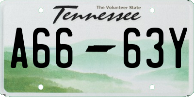 TN license plate A6663Y