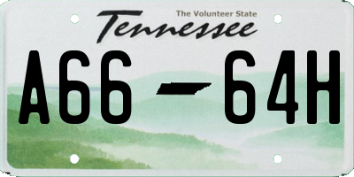 TN license plate A6664H