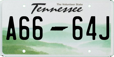 TN license plate A6664J