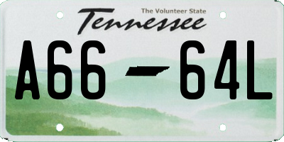 TN license plate A6664L