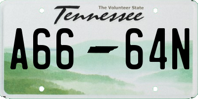 TN license plate A6664N