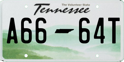 TN license plate A6664T