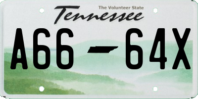 TN license plate A6664X
