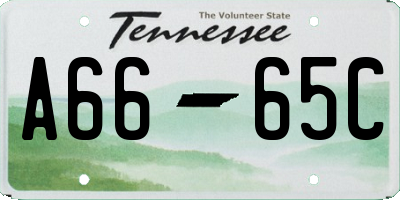 TN license plate A6665C